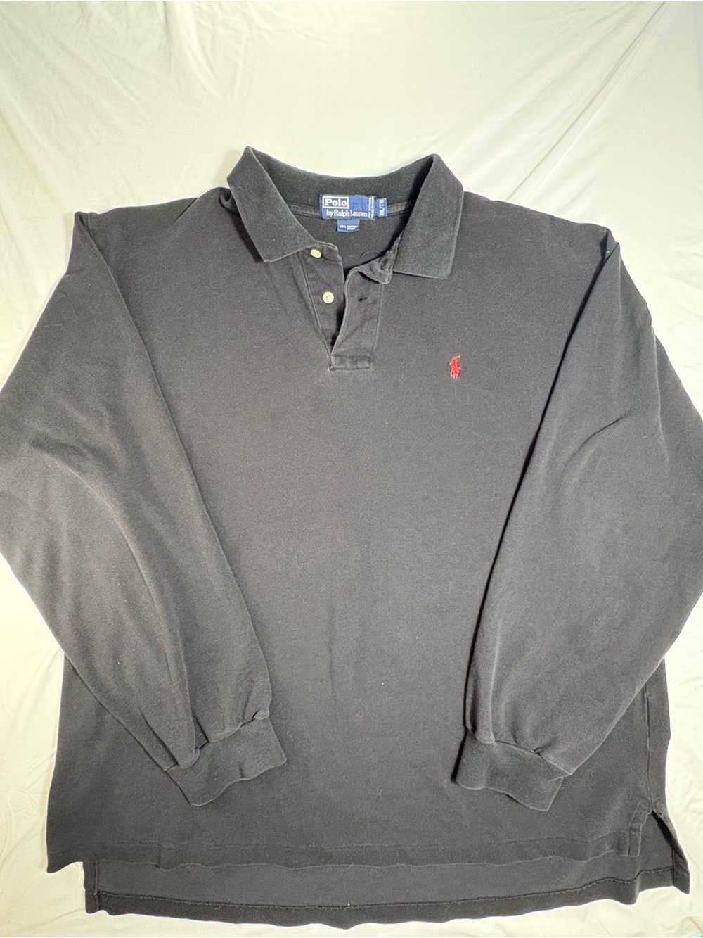 Polo ralph lauren black rugby polo shirt faded black size XXL VTG 90s